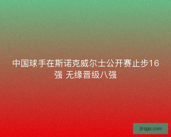 中国球手在斯诺克威尔士公开赛止步16强 无缘晋级八强 中国球手在斯诺克威尔士公开赛止步16强 无缘晋级八强